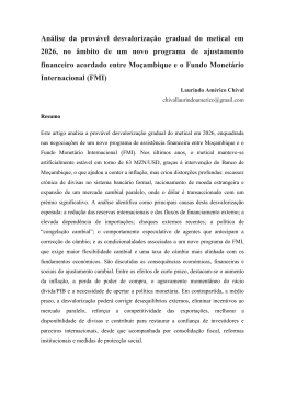 Previsao da desvalorizacao do metical