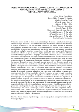 DESAFIOS DA DEMOCRATIZA&Ccedil;&Atilde;O DO ACESSO &Agrave; TECNOLOGIA 