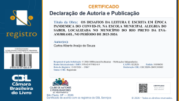 Certificado de Direito Autoral Carlos Alberto Ara&uacute;jo de Souza 